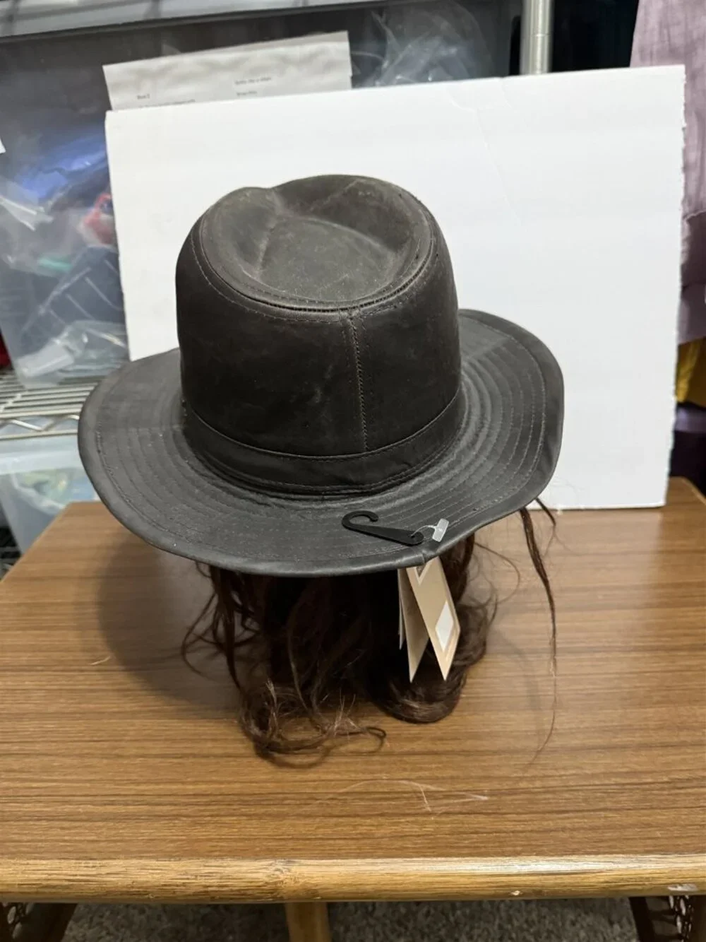 Dorfman Hat Co Mens Fedora Hat Weathered Cloth Brown Medium New